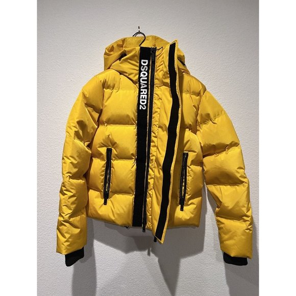 DSQUARED2 Men's Hooded Puffer Jacket Down Yellow Size 44 XS S71AN0218 S53352 172 - Picture 7 of 15